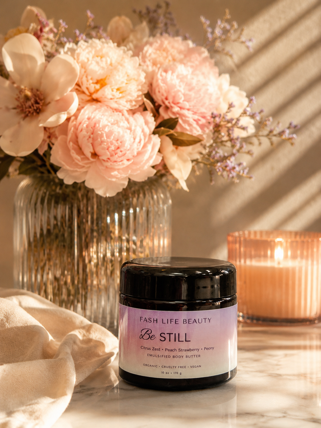 Be Still Body Cream-Peach Peony Pearl