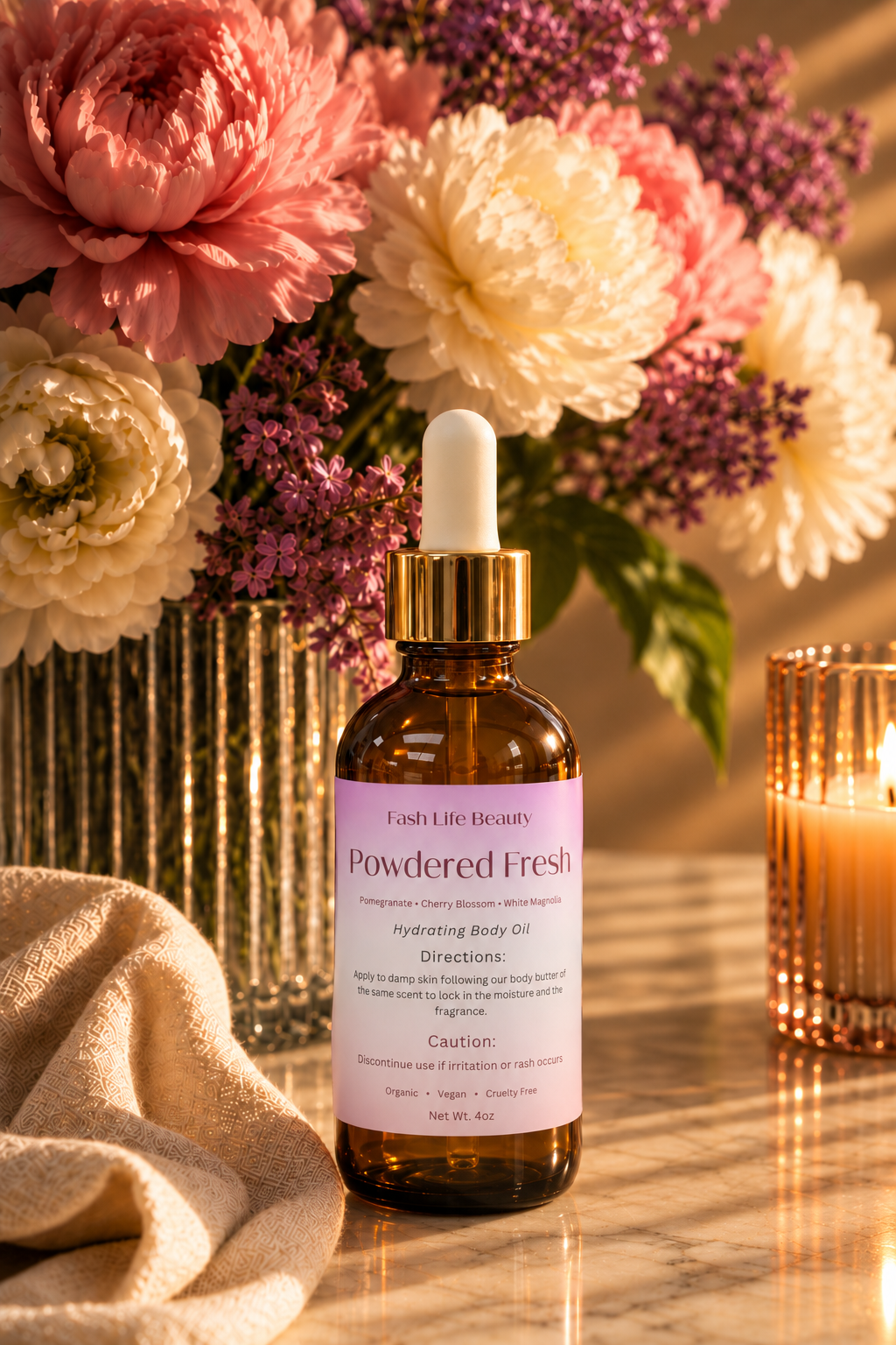 Powdered Fresh - 4 oz Body Oil